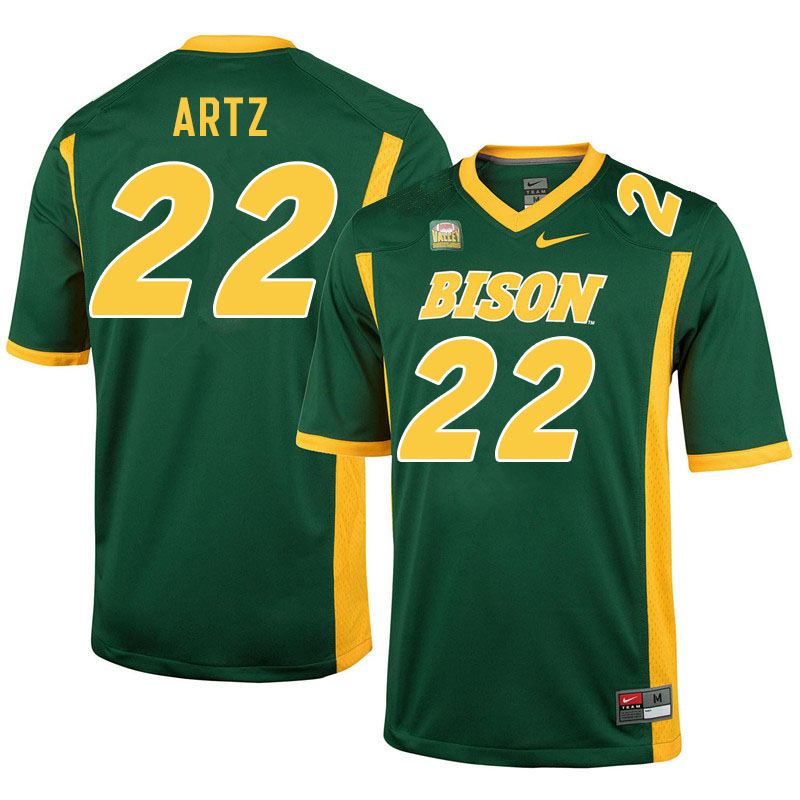 Men #22 Hudson Artz North Dakota State Bison College Football Jerseys Stitched-Green